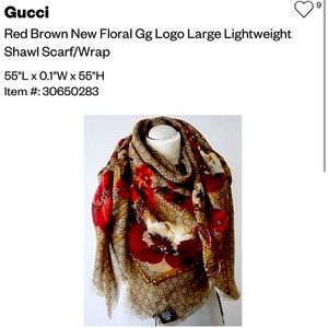 Slightly used Authentic Gucci floral scarf